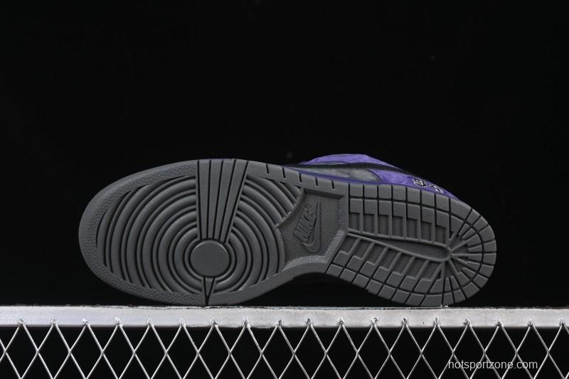 Nike Supreme x Dunk SB Dunk Low Casual Skate Shoes Gray Purple - HQ8487-500