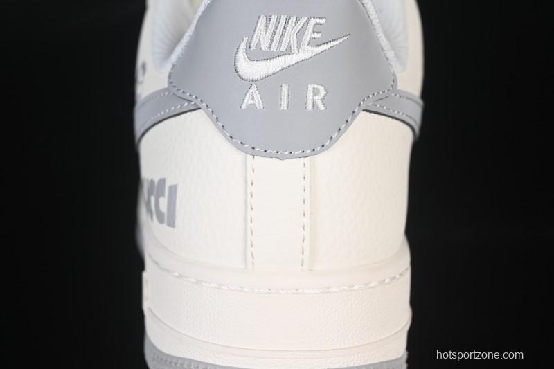 Nike Air Force 1 '07 Low Gucci Collaboration Ghost Face Beige Gray Casual Sneakers - QW5836-024