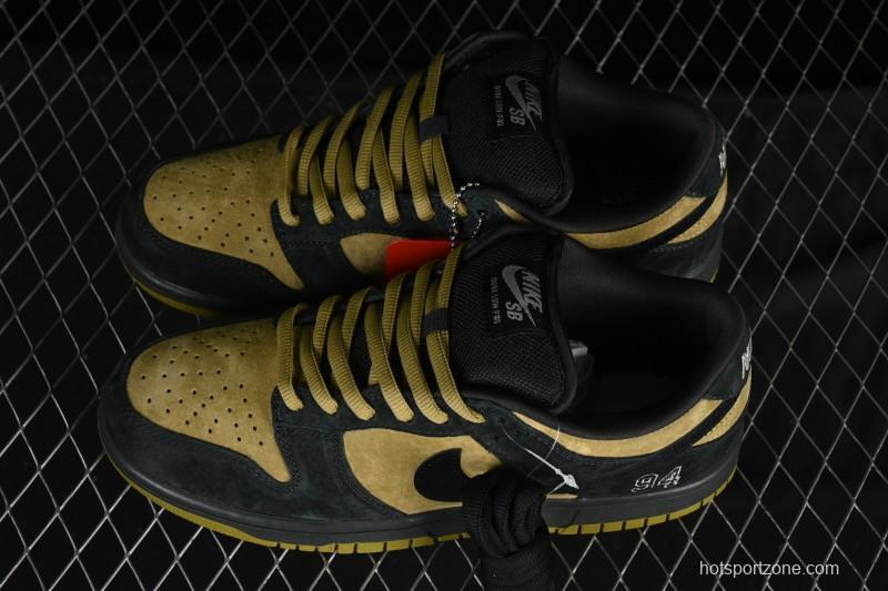 Nike Supreme x Dunk SB Dunk Low Brown Yellow Low-Top Casual Skate Shoes - HQ8487-300