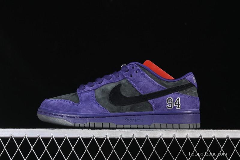 Nike Supreme Dunk SB Dunk Low Casual Skate Shoes Grey Purple - HQ8487-500