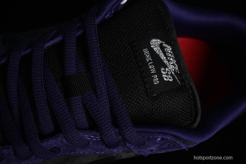 Nike Supreme Dunk SB Dunk Low Casual Skate Shoes Grey Purple - HQ8487-500