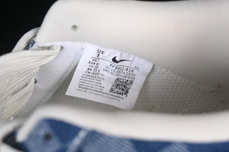 Nike Air Force 1 '07 Low Casual Sneakers in White Navy Blue - YF9511-816