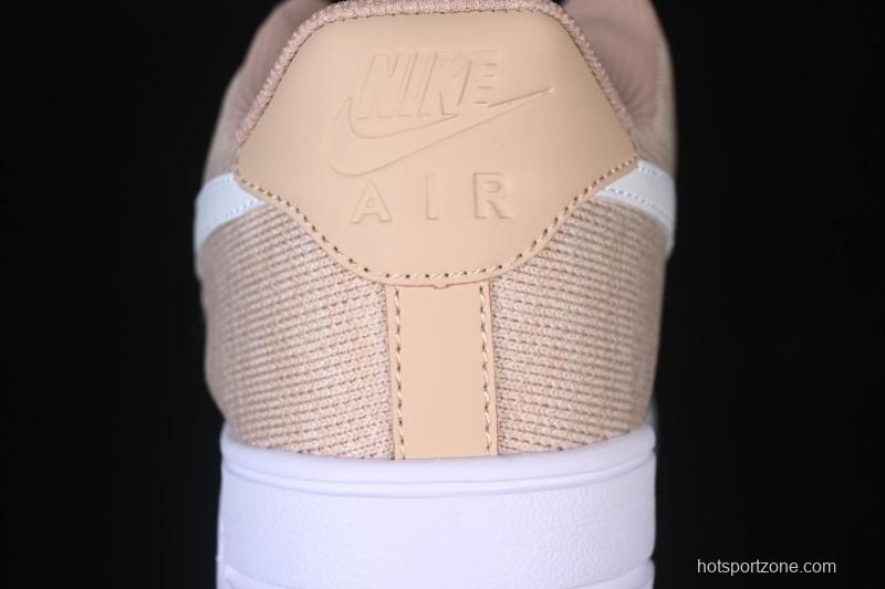 Nike Air Force 1'07 Low Knit Khaki Casual Sneakers - CI0051-200