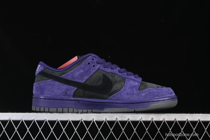 Nike Supreme Dunk SB Dunk Low Casual Skate Shoes Grey Purple - HQ8487-500