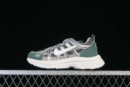 Nike P-6000 Retro Casual Sports Kids Shoes - Gray Green White Swoosh