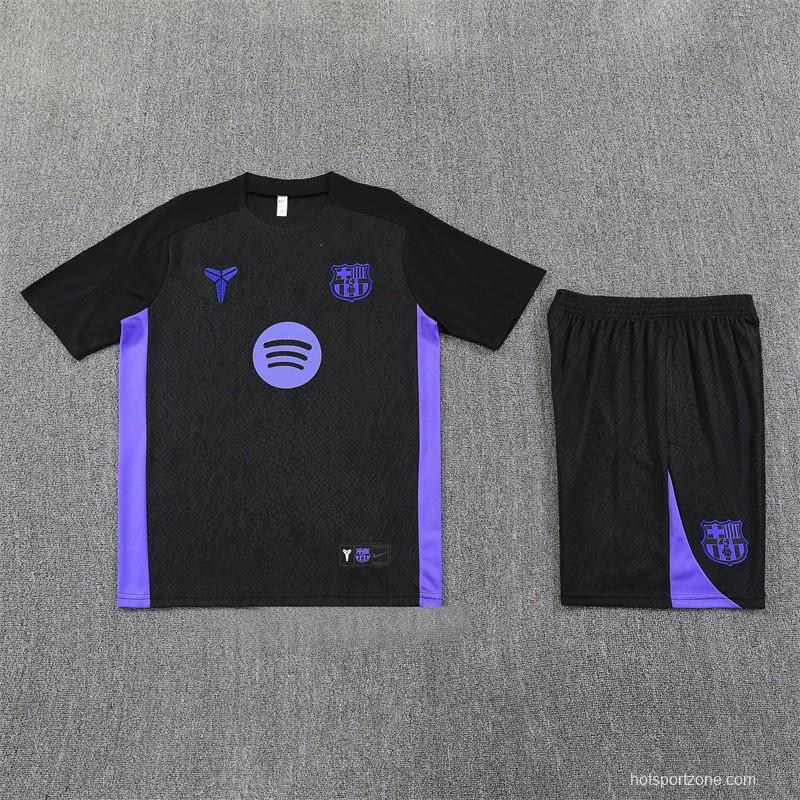 25/26 Barcelona Black Joint Edition with XS Short Sleeve+Soccer Shorts