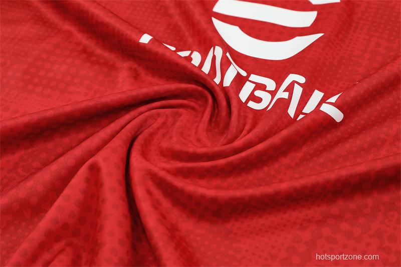 25/26 AC Milan Red Camouflage Half Zipper Jacket+Long Pants