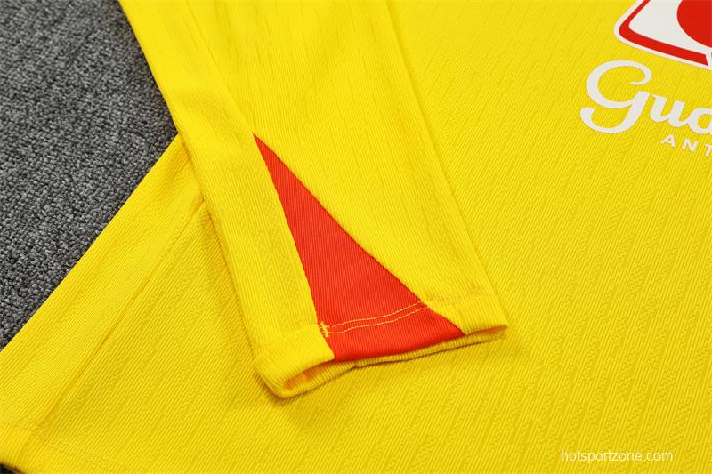 Player Version 25/26 Brazil Yellow Half Zipper Jacket+Long Pants