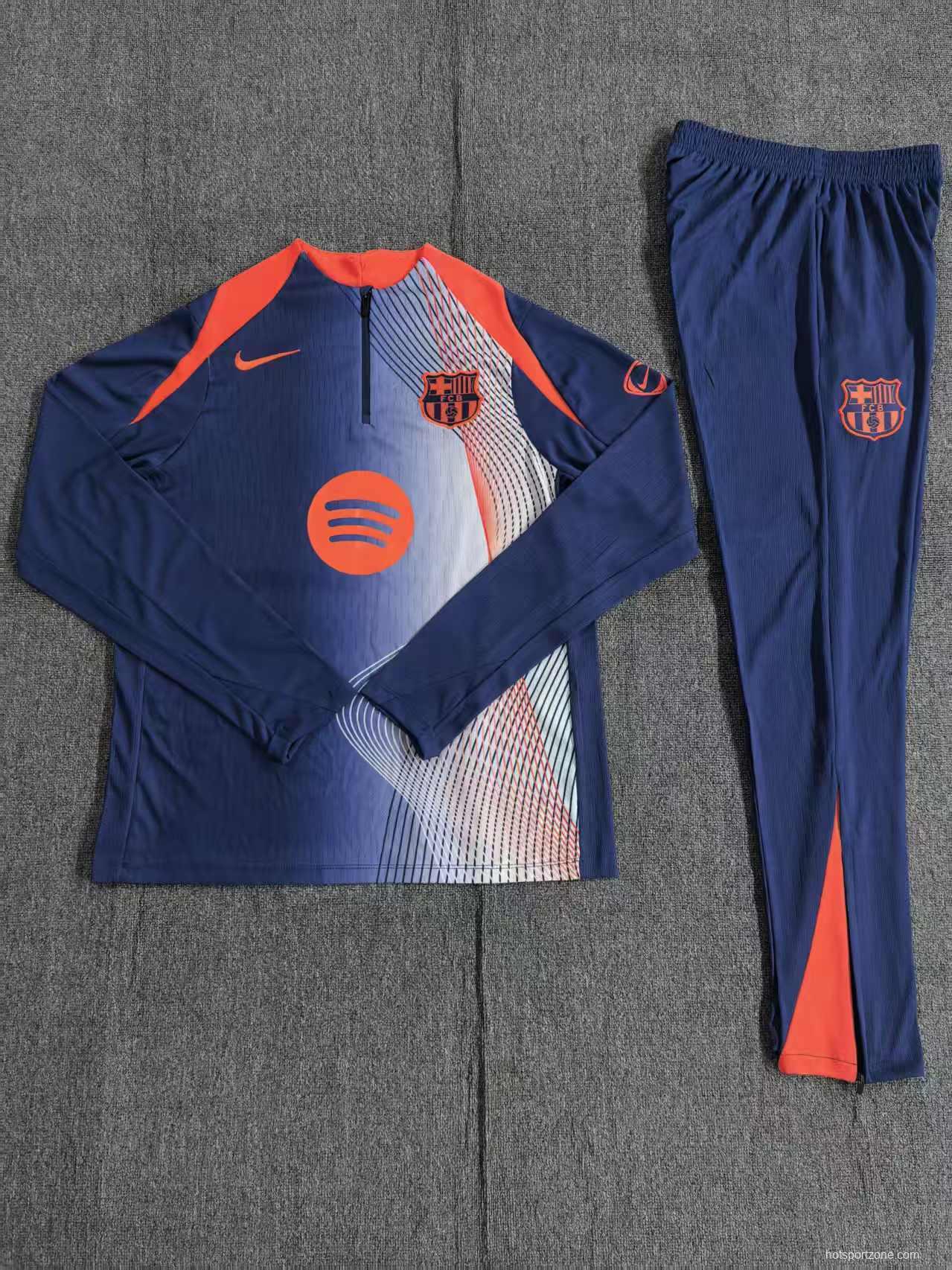 25/26 Kids Barcelona Blue Orange Camouflage T90 Short Sleeve Jersey+Shorts