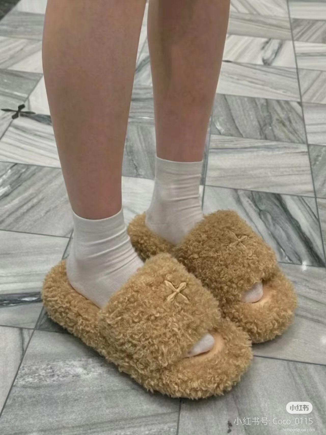 SMFK 2025SS Fur Mule Sandals Latest Popular Cross Pattern - KFY00230