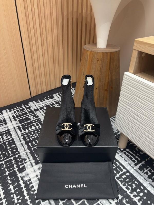 Chanel 2025/SS Bow CC Crystal Buckle Ankle Boots - LY00340/LY00350