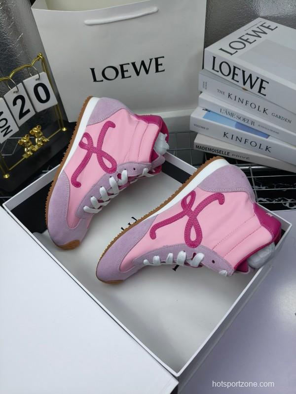 LOEWE High-Top German Training Sneakers Retro Fashion Casual White Shoes - LY00330
