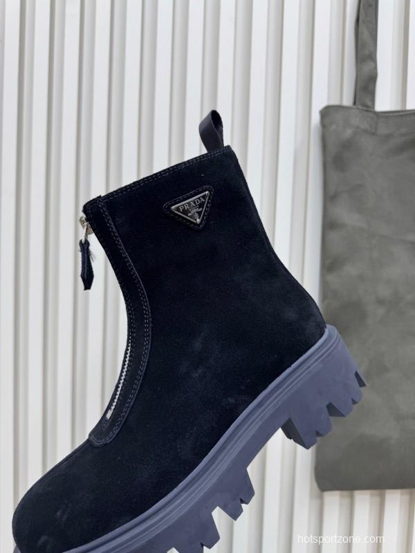 Prada Unisex Martin Boots Premium Leather Construction - LY00340