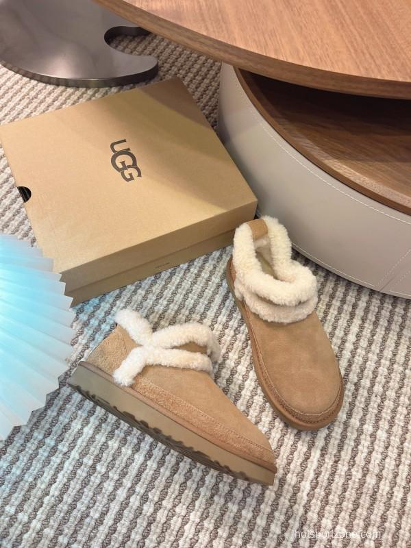UGG 2025/SS Snow Boots with High-End Lamb Fur Collar Design - MJ00251
