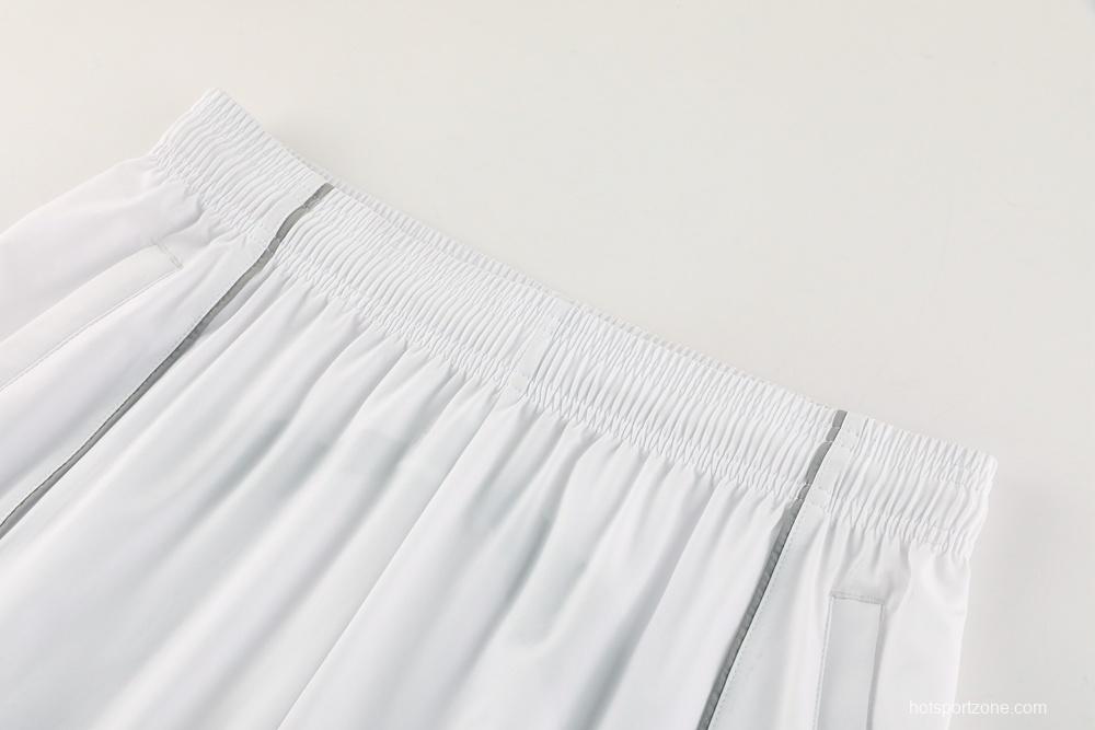 25/26 Real Madrid White Half Zipper Jacket+Long Pants S-3XL