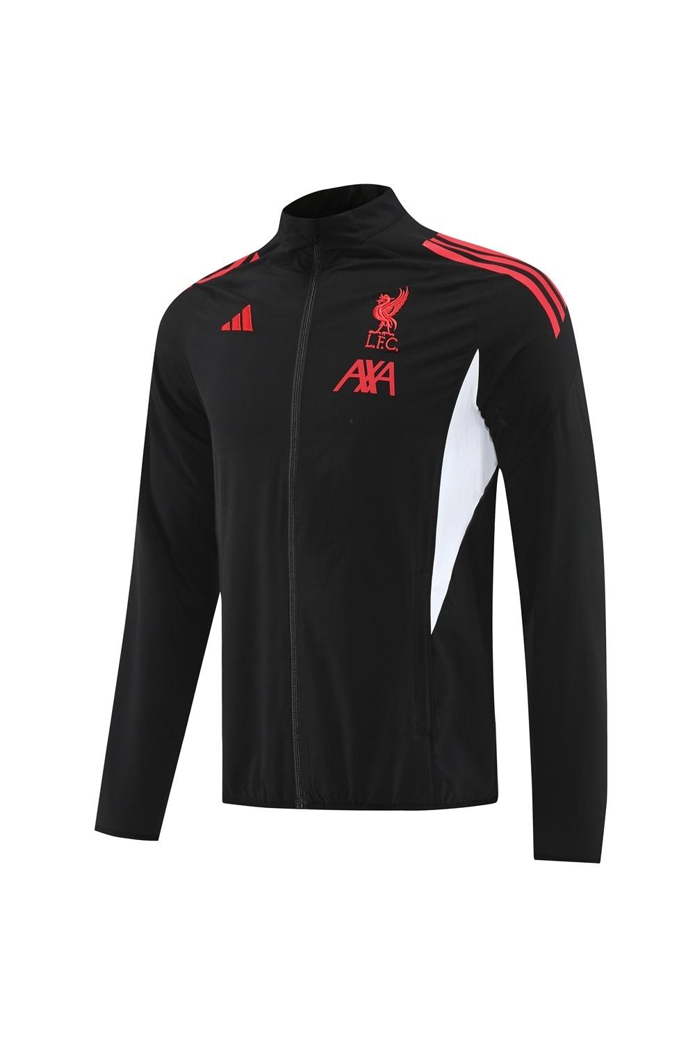 25/26 Liverpool Black S-2XL Half Zipper Jacket+Long Pants