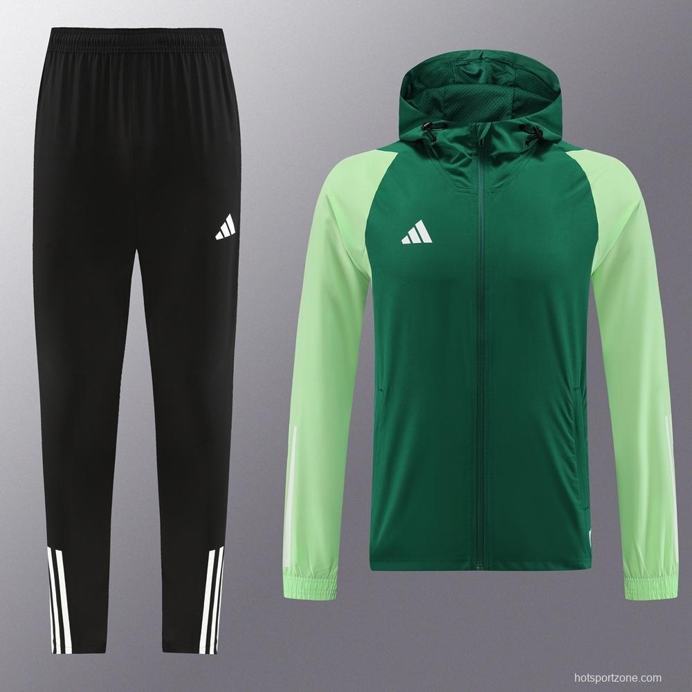 2025 Adidas Green Half Zipper Jacket+Long Pants S-2XL