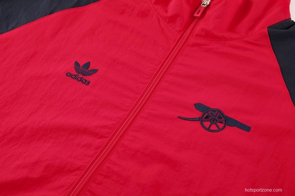 25/26 Arsenal Red Half Zipper Jacket+Long Pants S-3XL