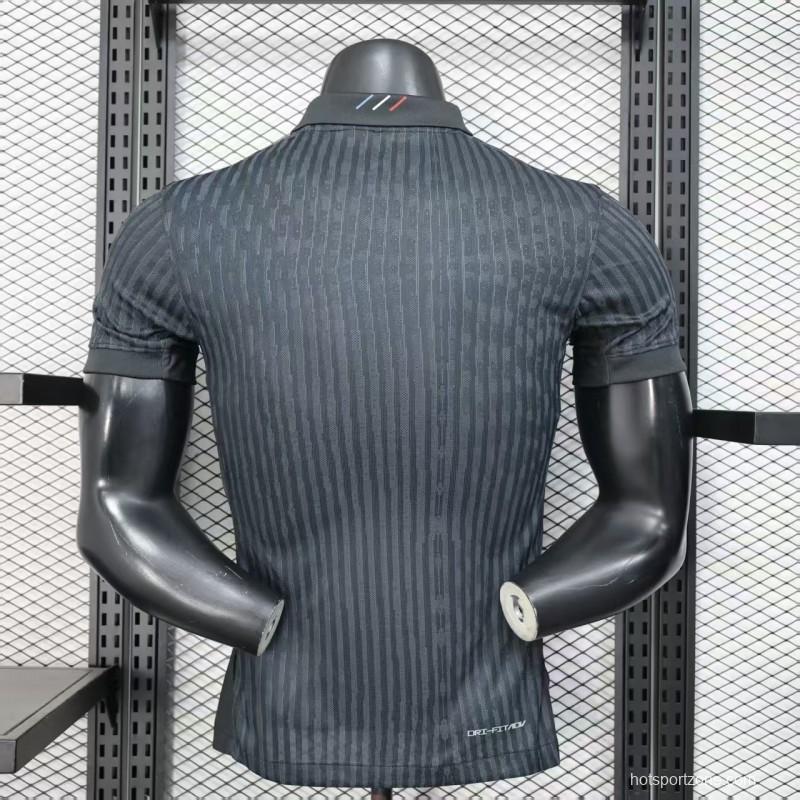 25/26 Player Version  Paris Saint-Germain Away Dark Grey with Vertical Stripe Pattern Jersey