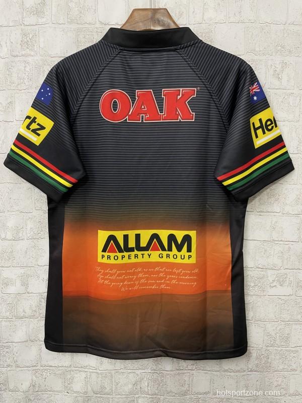 25/26 Penrith Panthers Black with ANZAC Commemoration Design Jersey