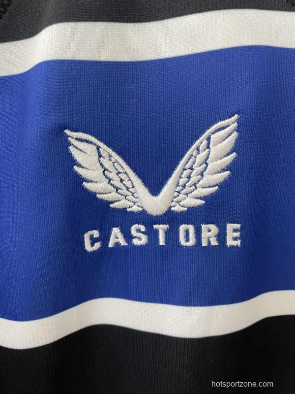 25/26 Bath Rugby Blue with Black and White Hooped Jersey