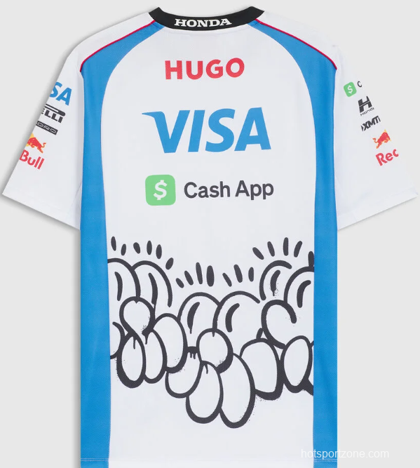 25/26 F1 Racing 92 White with Blue Artistic Cloud Pattern Jersey