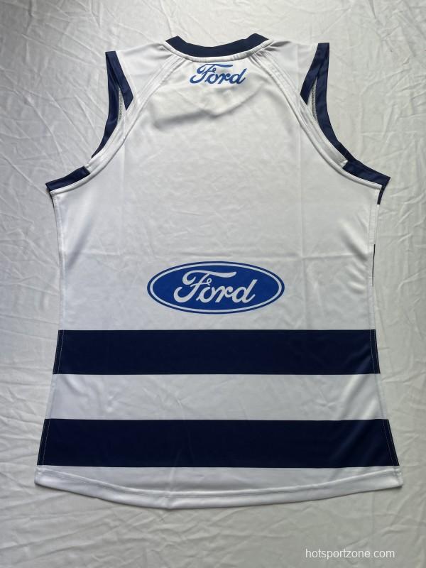 25/26 Geelong Cats Navy and White Hooped Jersey