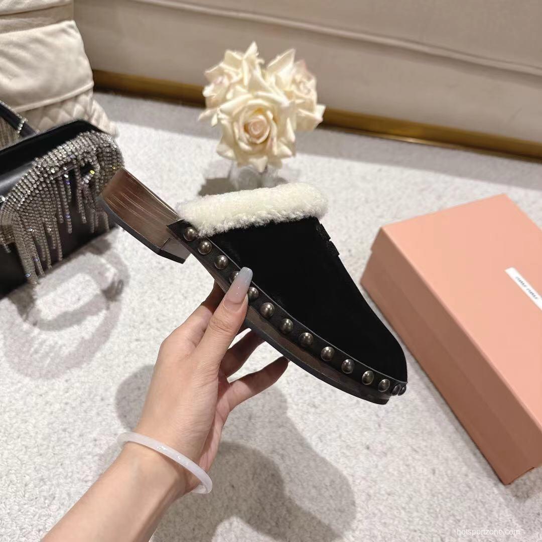 Miu Miu Cotton Shoes Sandals 2025 SS New Season Unique Washing Craft - LY00260