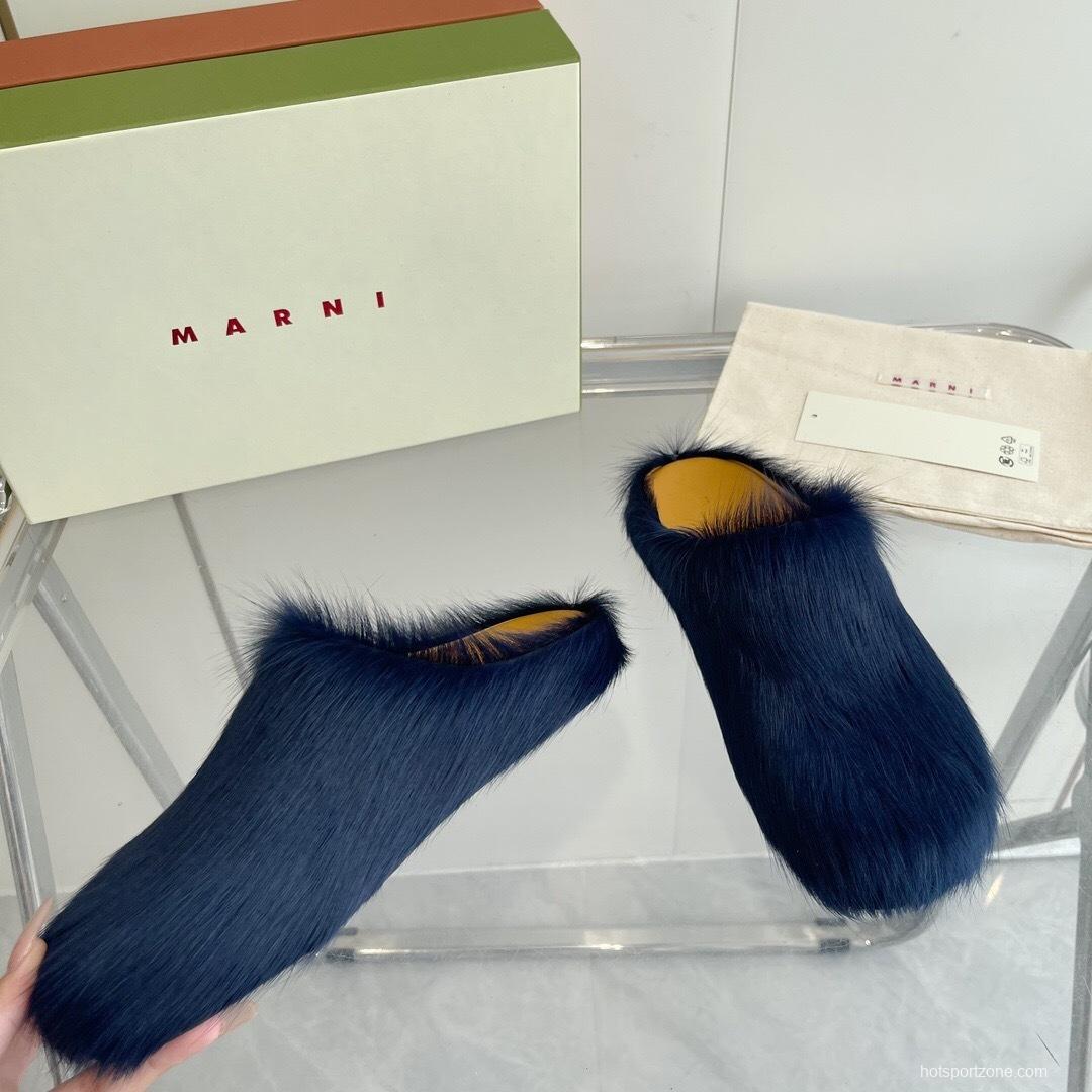 Marni 2025/SS Mule Shoes with Pony Hair - LY00