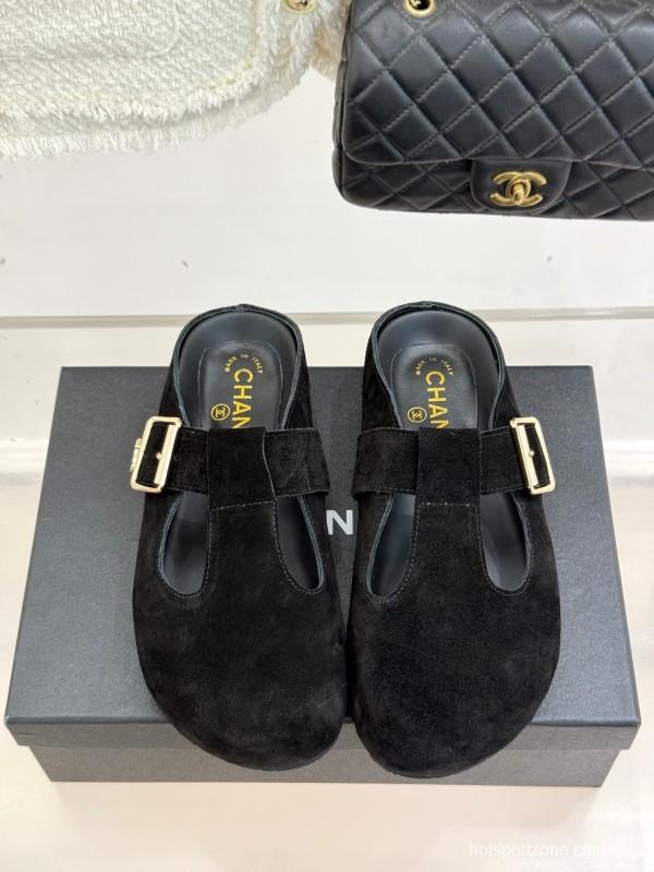 Chanel 2025 SS Minimalist Retro Birkenstock Sandals Half-Slip - KFY00280