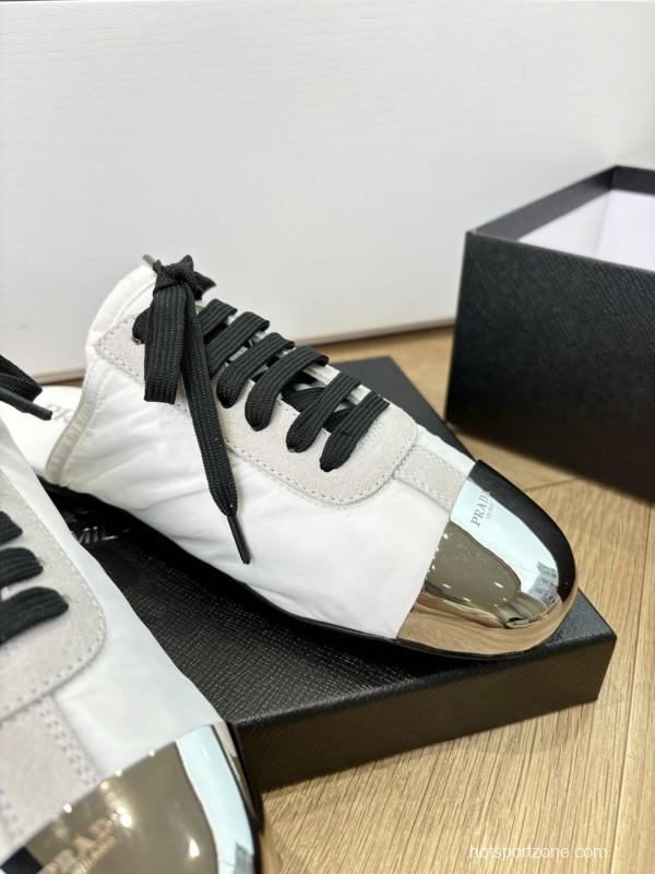 Prada Metal Toe Thin Sole Trainer Casual Shoes - LY00270