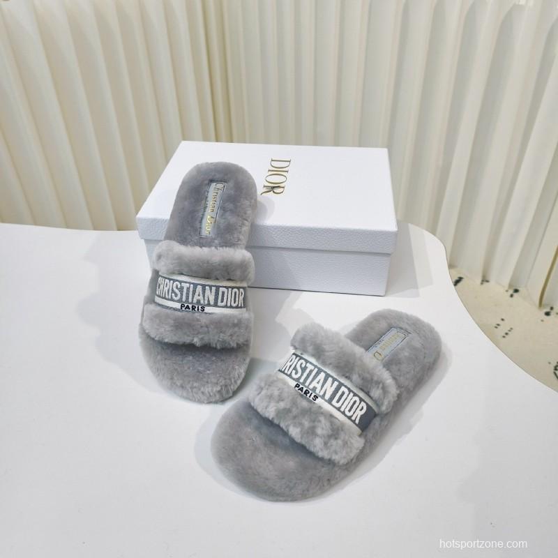 Dior Metal Buckle Wool Slippers Collection - LY00280