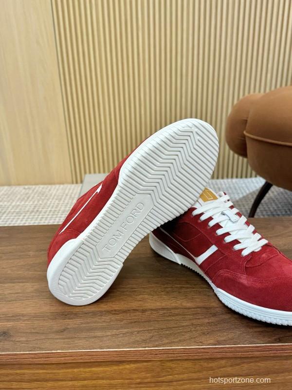 Tom Ford 2025 SS Casual Sneakers with Classic Color Blocking and Imported Leather Insole - AS00350