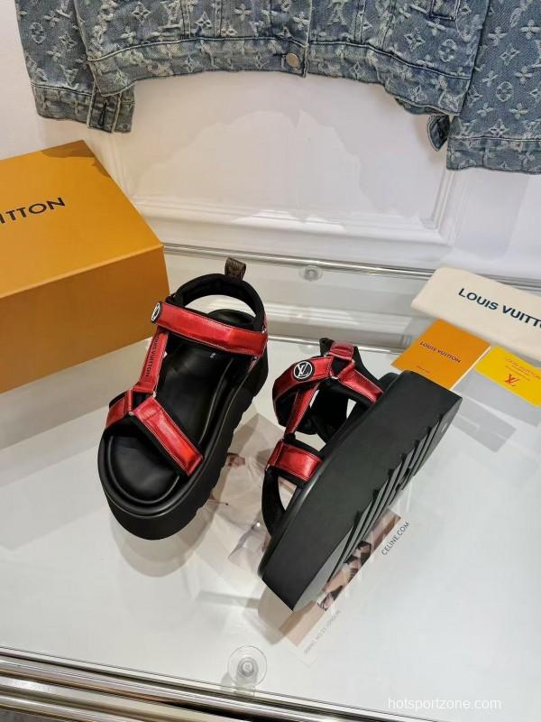 LV 2025/SS Latest High-End Fashion Versatile Sandals with Thick Sole Heightening and Slimming Effect - LY00