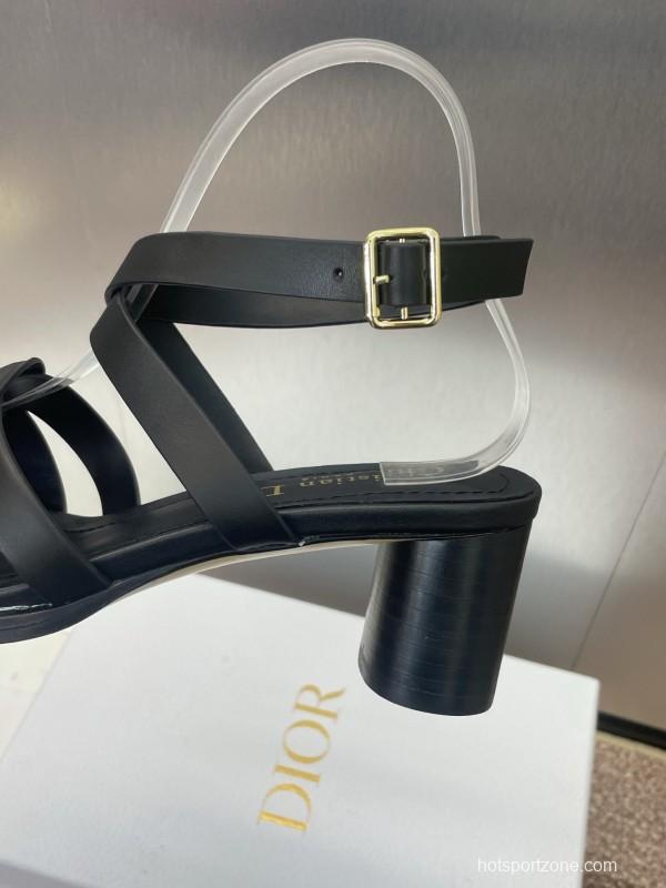 Dior D-Club Jelly Color Hollow Layered Cross Strap Mid Heel Women Shoes - KFY00290