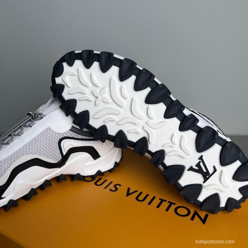 LV RUSH Calfskin Metal LV Circle Accessory Slip-Resistant Low-Top Casual Lifestyle Shoes - YC