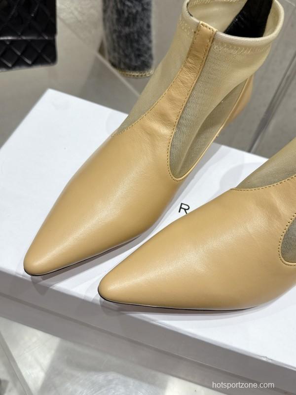 THEROW 2025SS French Retro Minimalist Mesh Kitten Heel Sandals - KFY00320