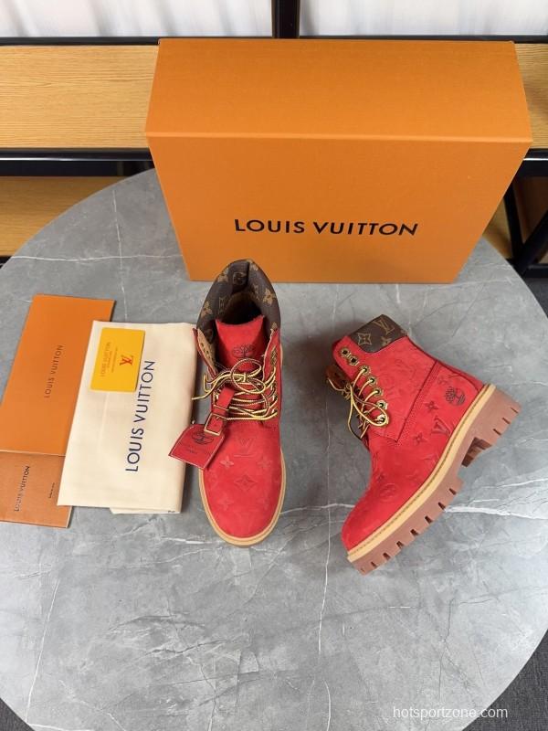 Timberland x LV Monogram Ankle Boots Waterproof Suede Leather - LY00380