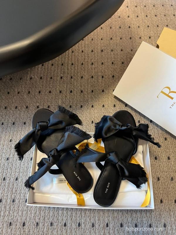 The Row 25ss Hand-Woven Bow Slippers - KFY00280