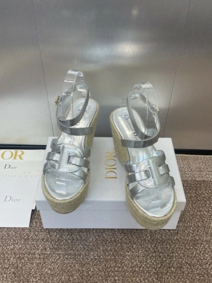 Dior D-Club Jelly Color Hollow Layered Cross Strap Platform High Heel Women's Shoes - KFY00290