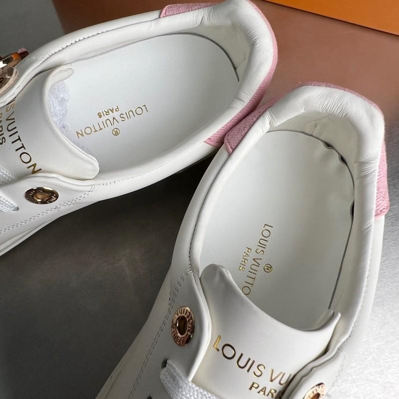 Louis Vuitton Takashi Murakami Time Out Cherry Blossom Leather Flat Low-Top Sneakers - YC