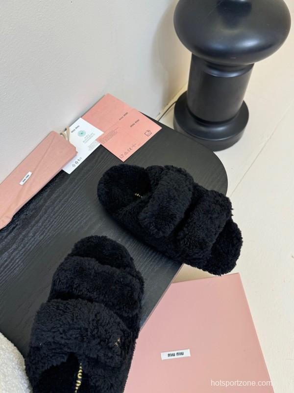 MiuMiu 2025/SS Fur Slides - KFY00310