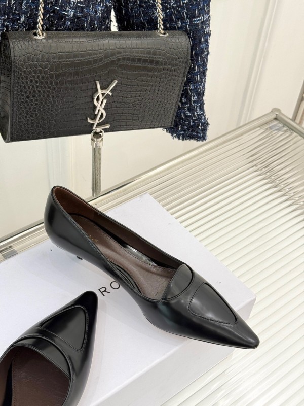 The Row Kitten Heel Pointed Toe High Heels Minimalist Design - KFY00320