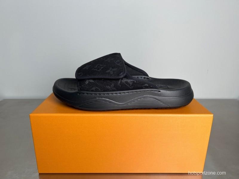 Louis Vuitton Miami Mule Slip-On Sandals with Hook and Loop Fastener - YC