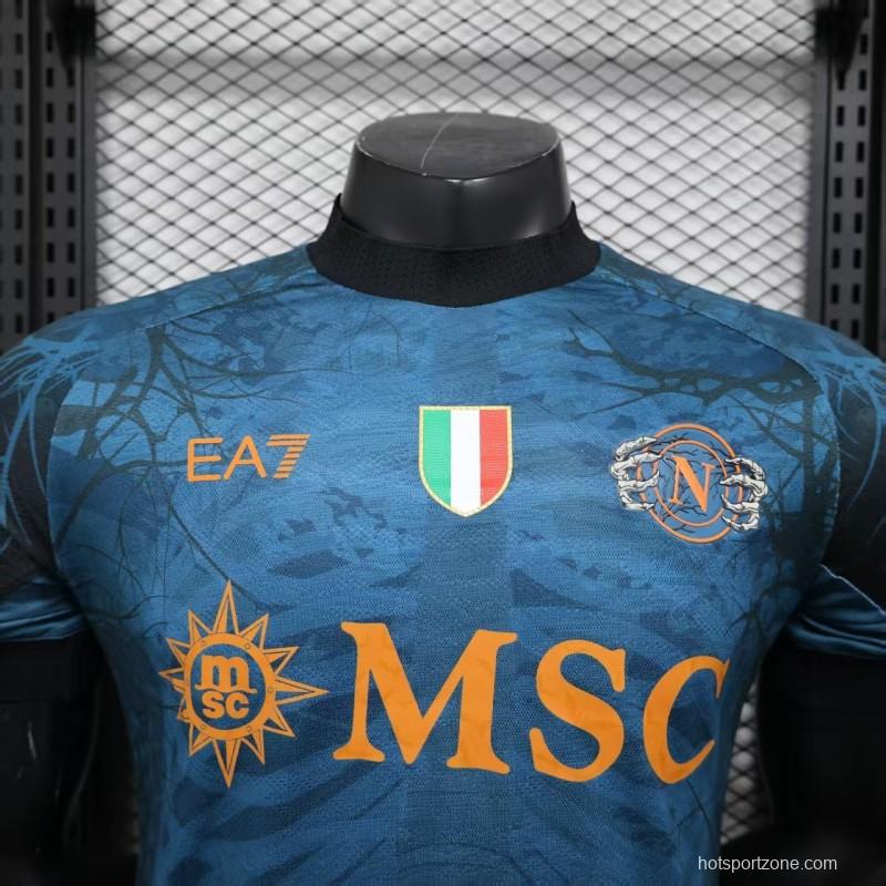Player Version 25/26 Napoli Halloween Blue Jersey-Glow In Dark