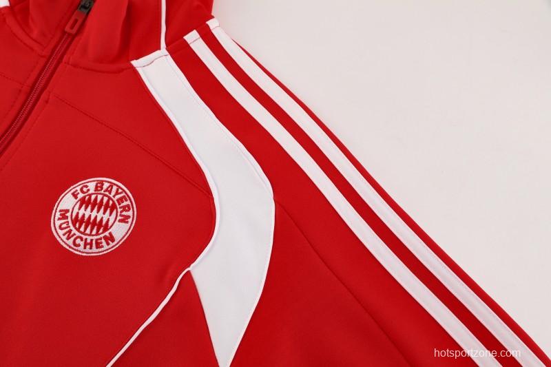 25/26 Bayern Munich Red Full Zipper Jacket+Long Pants