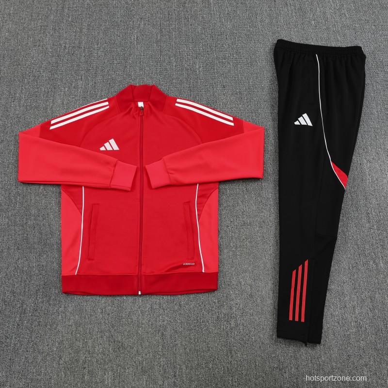 2025 Adidas Red Full Zipper Jacket+Long Pants