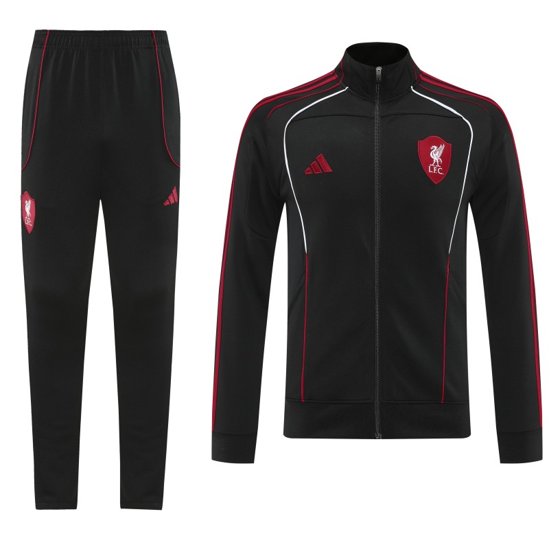25/26 Liverpool FC Black  Full zipper Jacket Tracksuit+ long pants