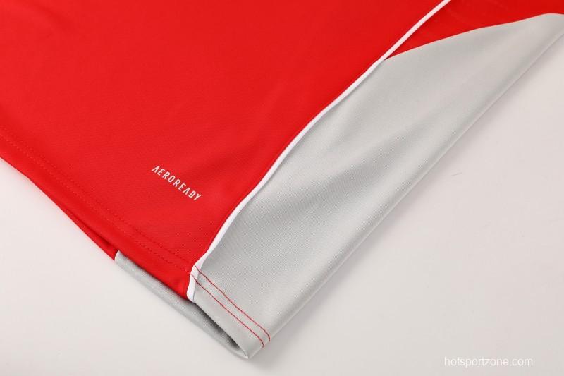 25/26  Adidas Red/White Full zipper Jacket Tracksuit+ long pants