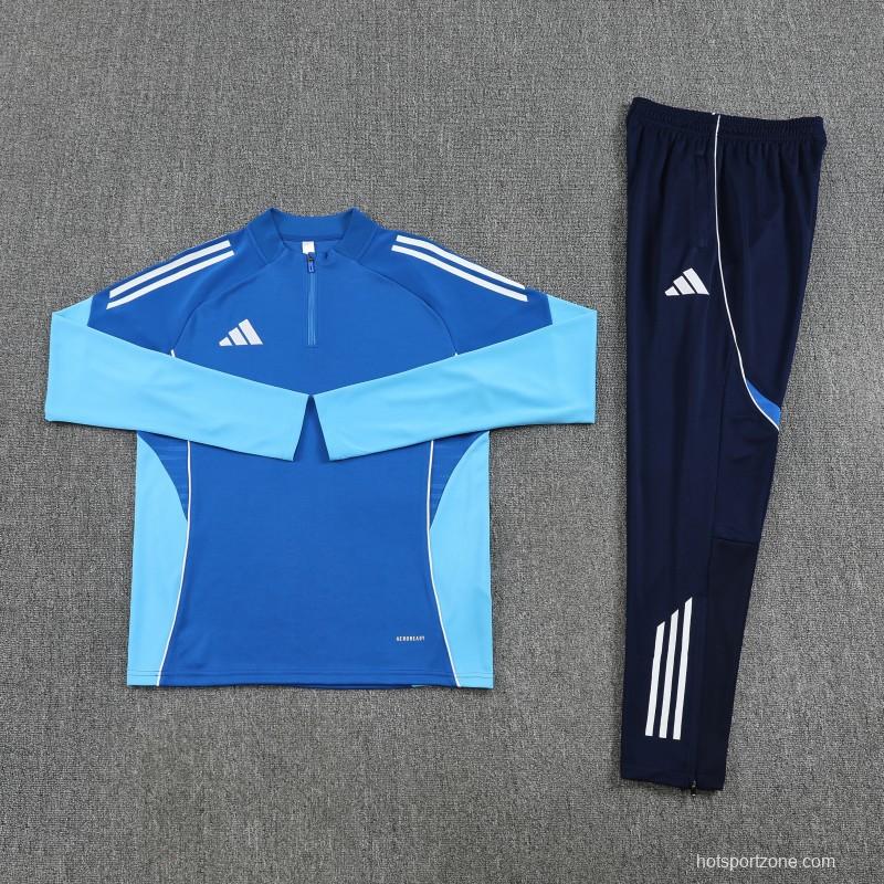 25/26  Adidas Royal Blue/Sky Blue Full zipper Jacket Tracksuit+ long pants